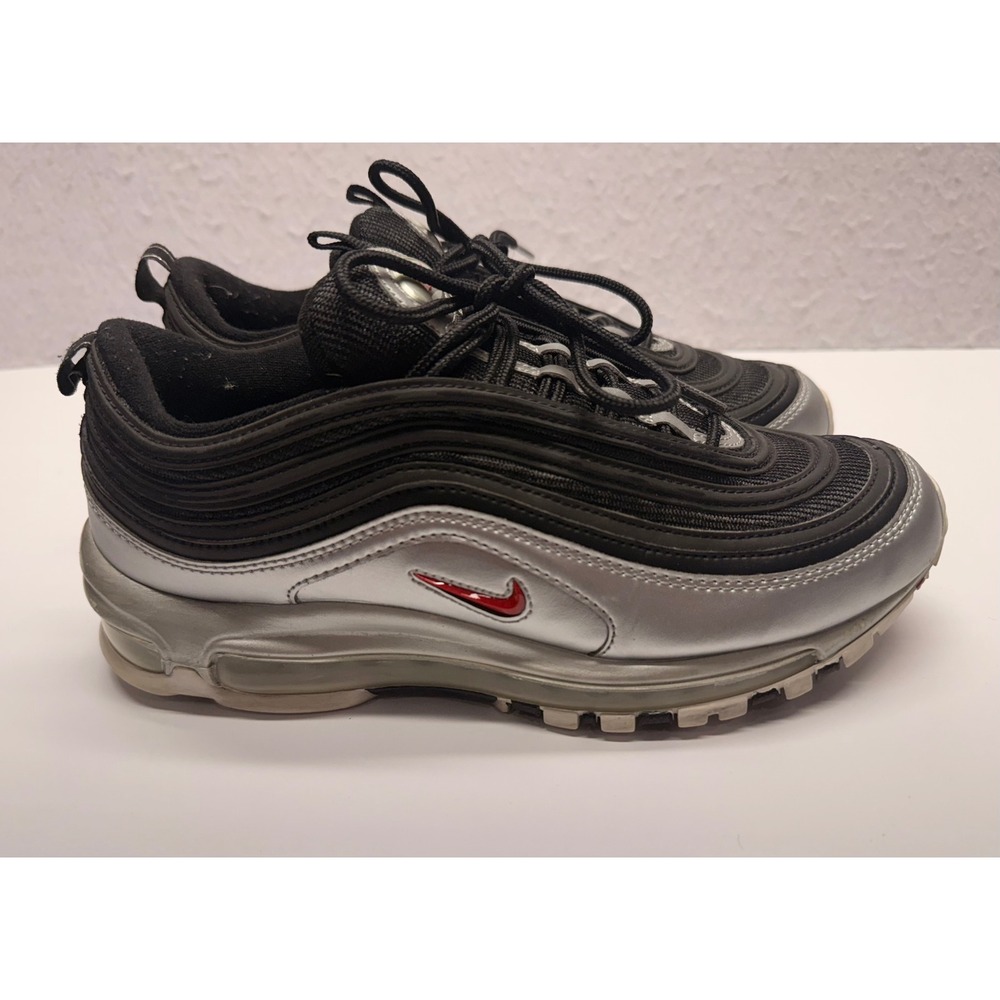 Nike Air Max 97 QS B-Sides Metallic Silver Black Red AT5458-001 Men's Size 8.5